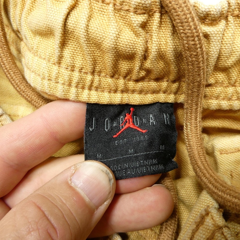 Jordan‎ Pants Mens Medium Tan Cargo Drawstring Elastic Waist Pockets Jumpman - Picture 4 of 8